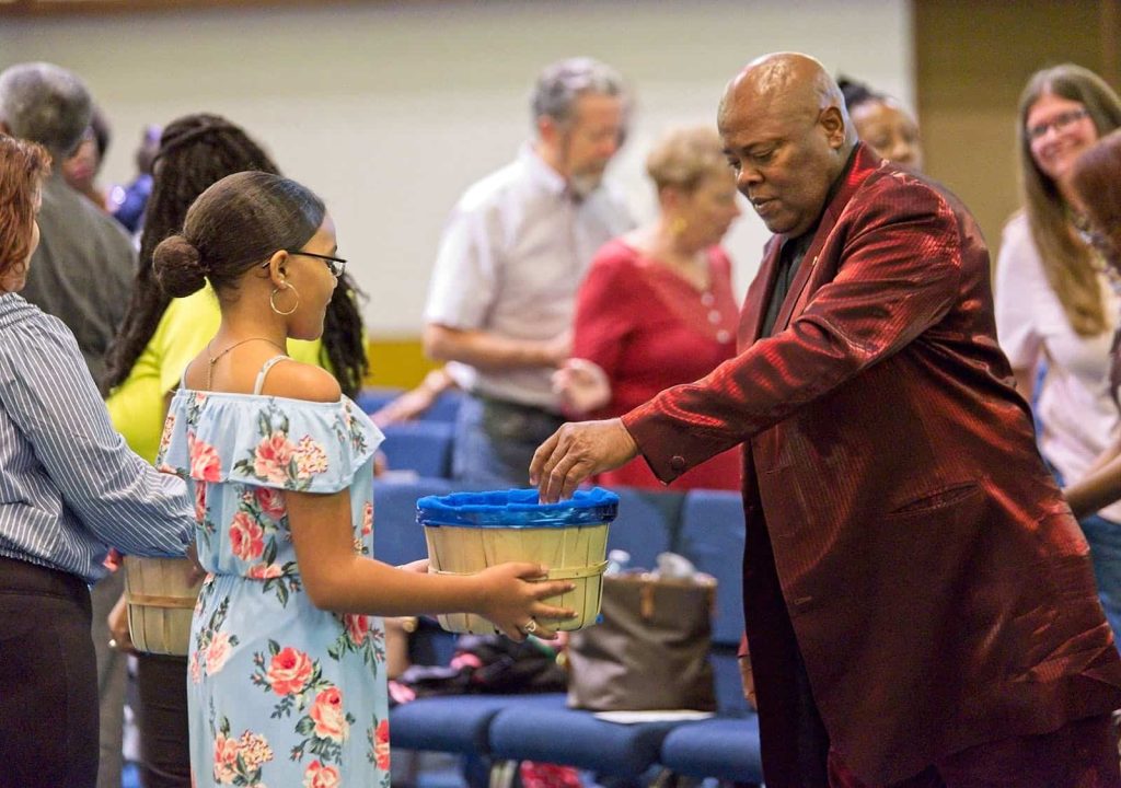 Giving during worship