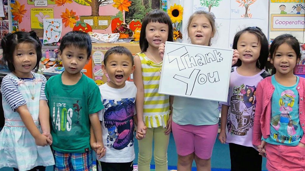 Kids say thanks