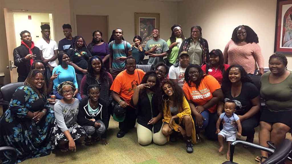 Laticia Scriven with Students