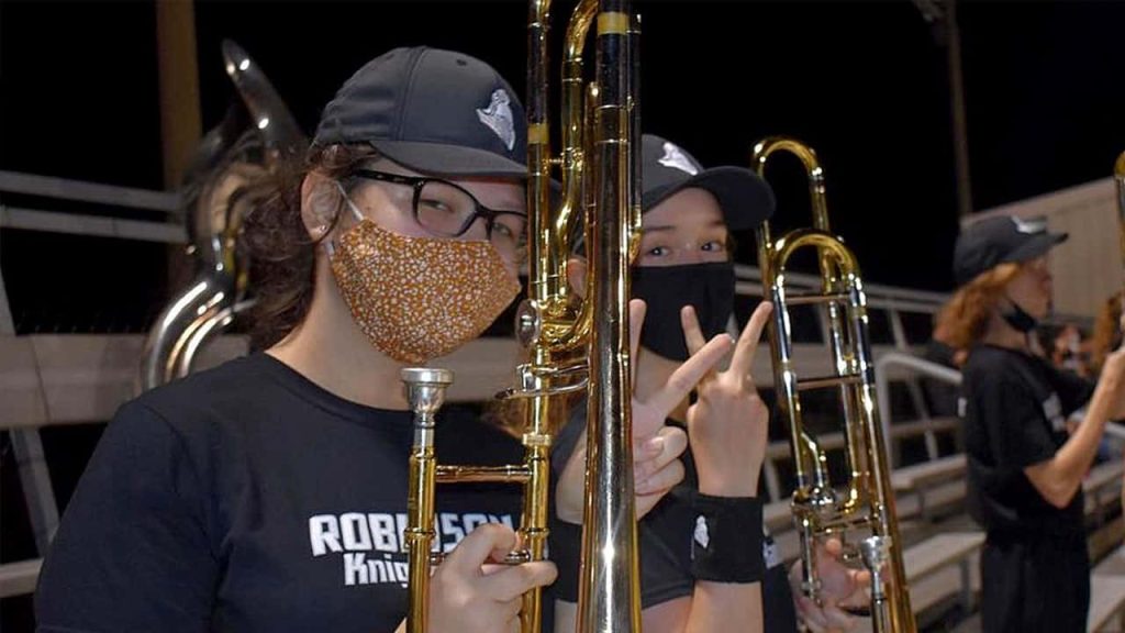 Madelyn Devega performs in Band